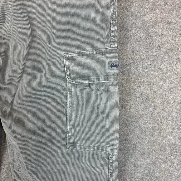 Vintage Quiksilver Corduroy Cargo Pants Mens 32x32 Gray Skater Grunge Y2K
